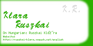 klara ruszkai business card